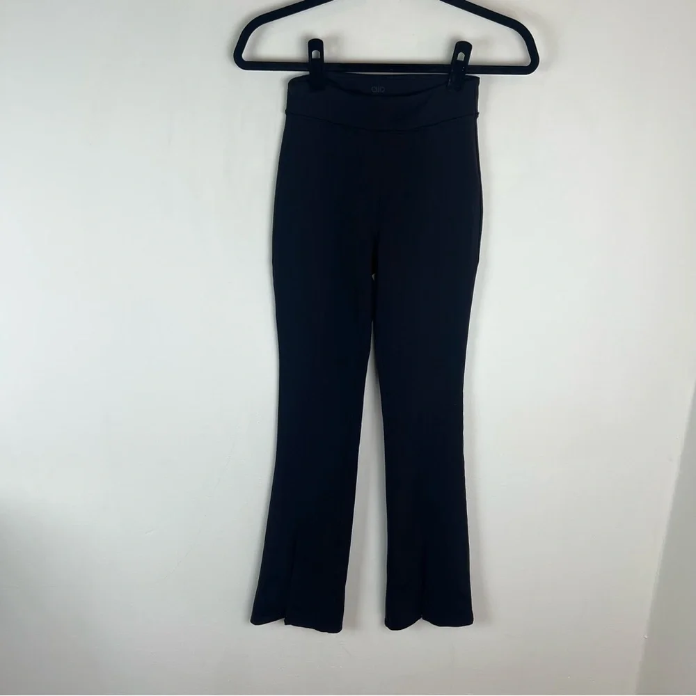 ALO High Rise Split Hem Flare Yoga Pants Black Size XS